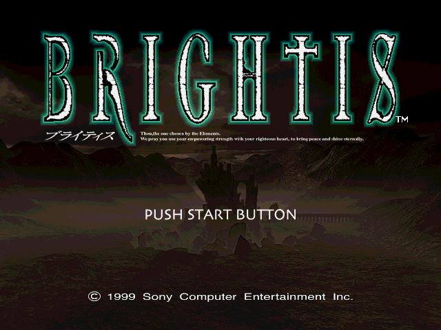 Brightis title screen for Playstation